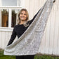 PaaPii jacquard huivi rukinlapa valkoinen, levitettynä